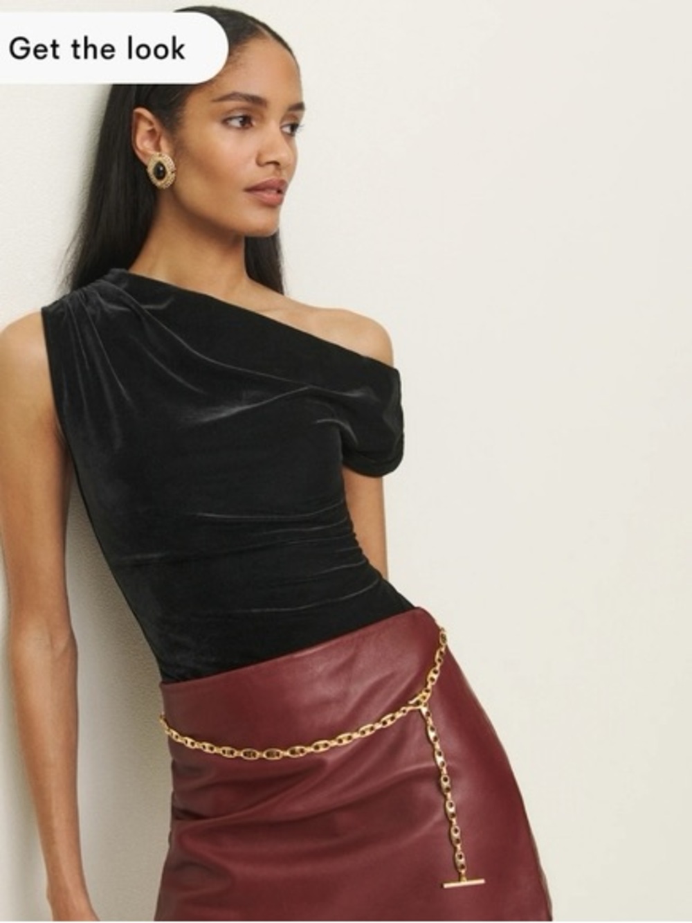 Reformation belle velvet top - size m